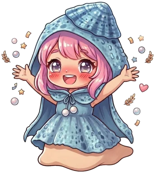 Lottia-chan festejando